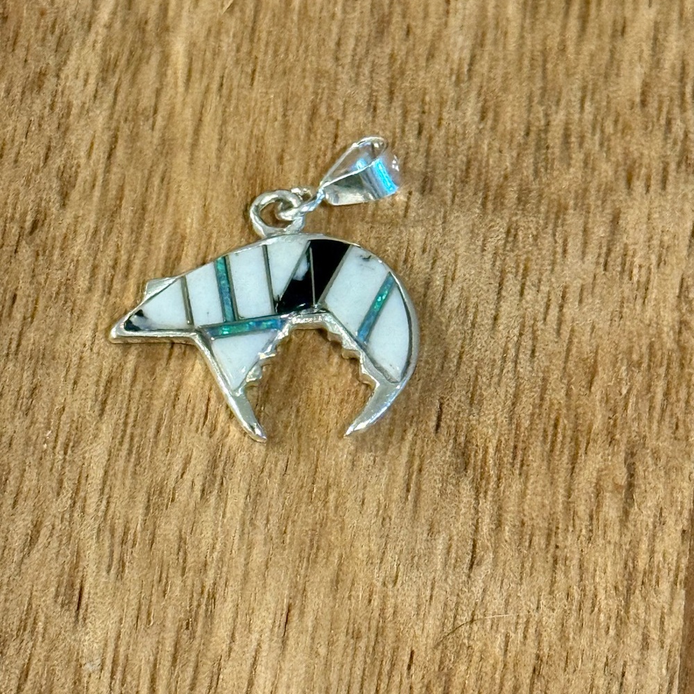 White Buffalo bear pendant